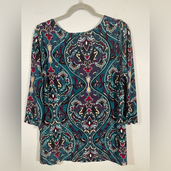 NWT Chico’s Travelers Imperial Paisley Tunic 3/4 Sleeve Size 2 - Picture 5 of 7